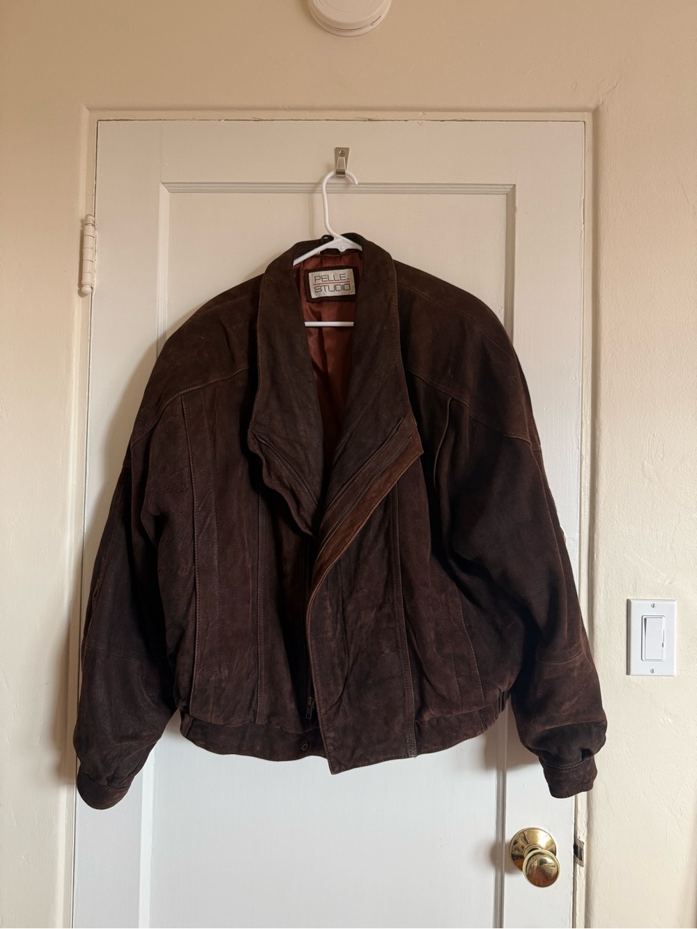 Pelle Studio Dark Brown Suede Bomber Jacket